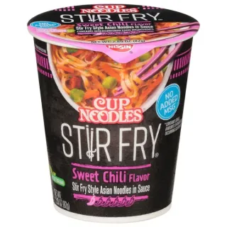 (6 pack) Nissin Foods Cup Noodles Stir Fry Ramen Noodles, Sweet Chili Flavor, 2.93 oz Cup, Shelf-Stable
