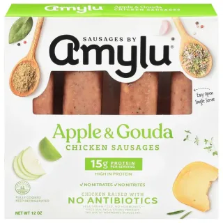 Amylu Foods Chicken Sausage, Apple & Gouda