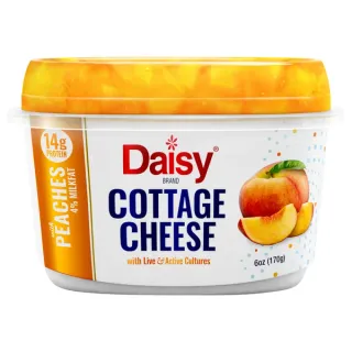 Daisy Cottage Cheese with Peach, 4% Milkfat, 6 oz Cup (Refrigerated) 14g of Protein per Serving