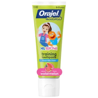 Orajel Naturals Ms. Rachel Training Toothpaste, Natural Watermelon, 0-3 Years