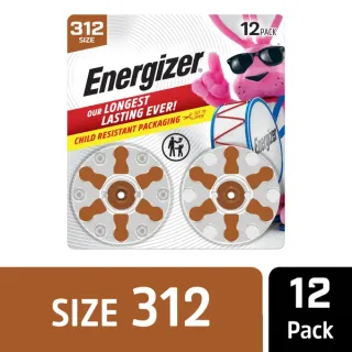 Energizer Hearing Aid 312 Zinc Air Batteries