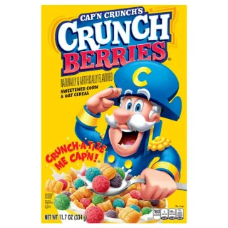 Cap'n Crunch Sweetened Corn & Oat Cereal, Crunch Berries (11.7 oz)