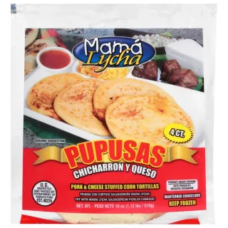 Mamá Lycha Pupusas Pork & Cheese Stuffed Corn Tortillas