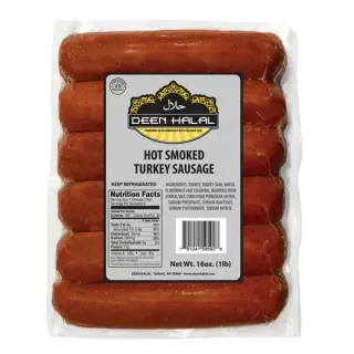 Deen Halal- Hot Smoked Turkey Sausage 16 OZ