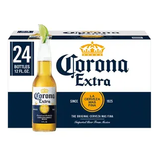 Corona Extra Mexican Lager Import Beer, 24 pack 12 fl. oz. Bottles, 4.6% ABV