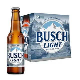 Busch Light American Light Lager Beer 12 pack 12 fl oz Glass Bottles 4.1% ABV