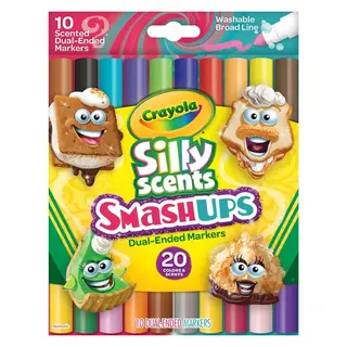 Crayola Washable Silly Scents Markers, Broad Line Markers, Smash Ups, Sweet Scented School Supplies, 20 Colors, Gifts for Kids