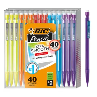 BIC Xtra-Smooth Mechanical Pencils with Erasers, 40-Count