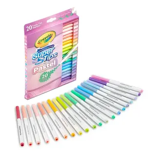 Crayola Supertips Pastel Markers, 20ct, Washable Markers, Cute School Supplies, Classroom Must Haves, Aesthetic Gift for Teachers and Kids, Ages 4+