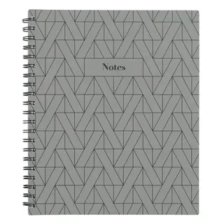 Cambridge Fashion Notebook, 80 Sheets, 8.5" x 11", Gray Geo